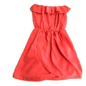 ✨ Gap Salmon Pink Tulip Skirt Dress w/ Ruffles